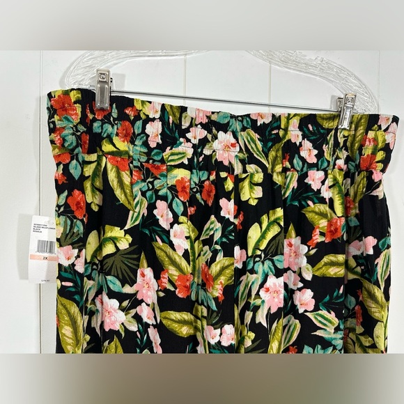 NEW Jessica Simpson Sz 2X 2Piece Set Crop Pants + V-Neck Top Island Wild Flower - Picture 10 of 15